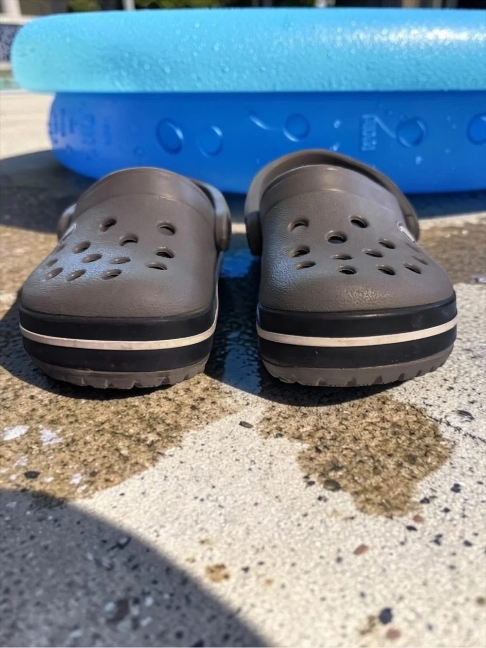 Crocs Crocband Clog C4 Toddler Smoke Navy Gray Slip On Water Shoes 1-2 year old